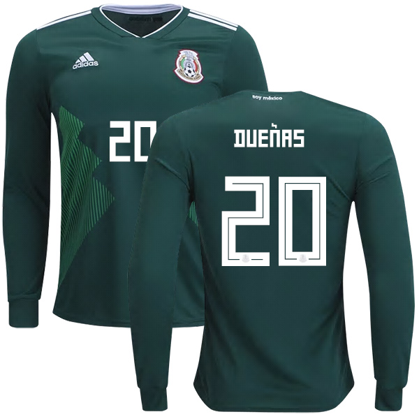 Mexico #20 Duenas Home Long Sleeves Kid Soccer Country Jersey - Click Image to Close